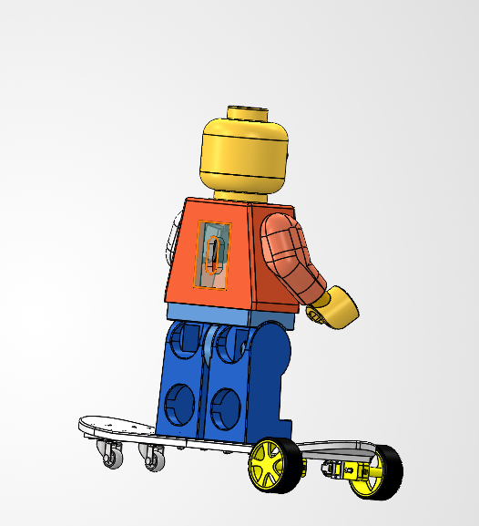 Rear CAD view of B.O.B. showing the torso access panel