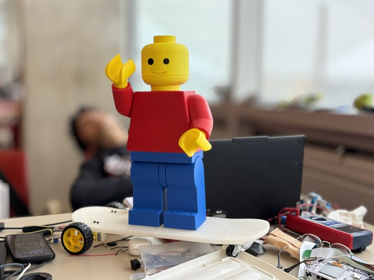 B.O.B. waving on its skateboard base at Hack the North