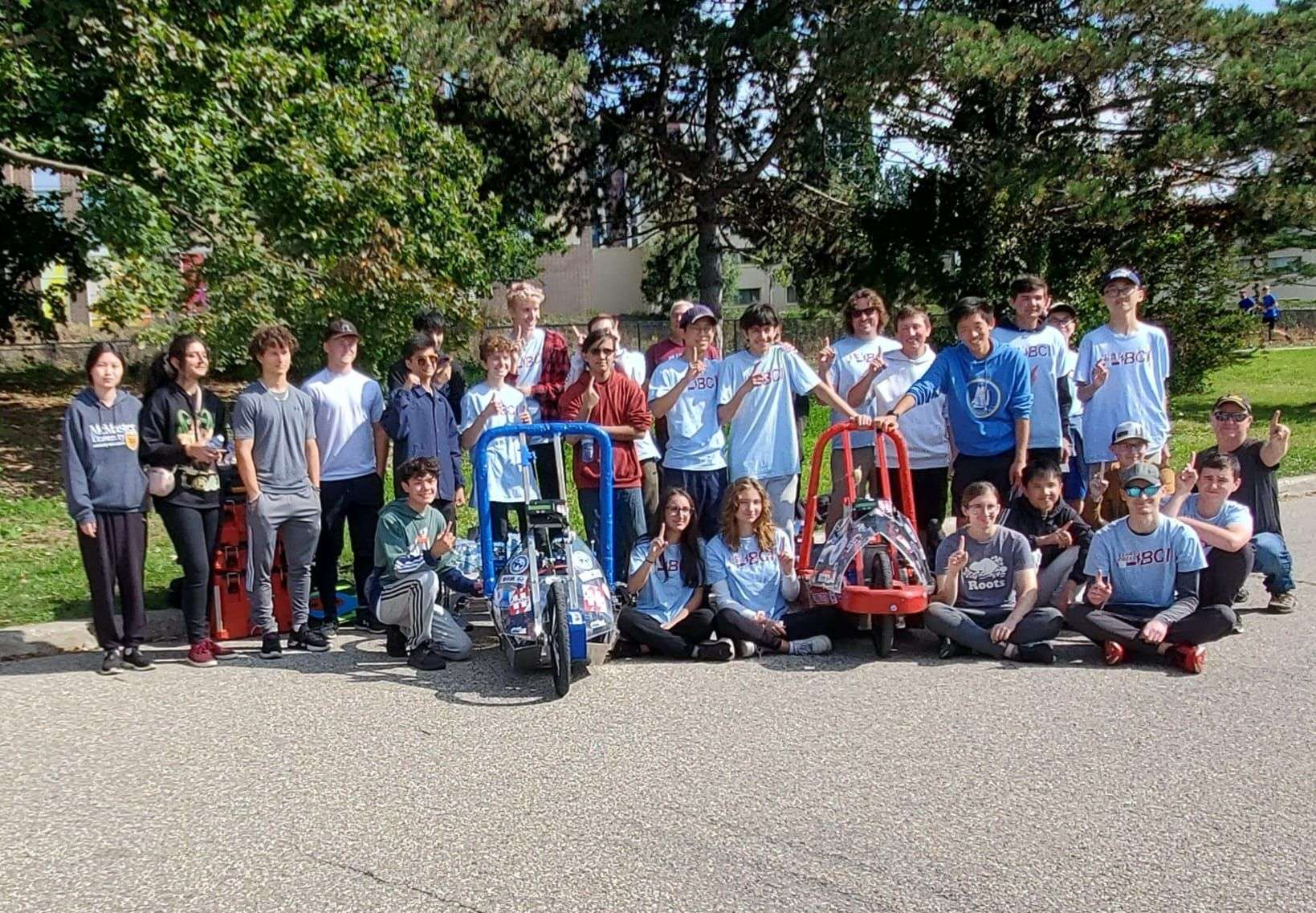 Team photo at competition