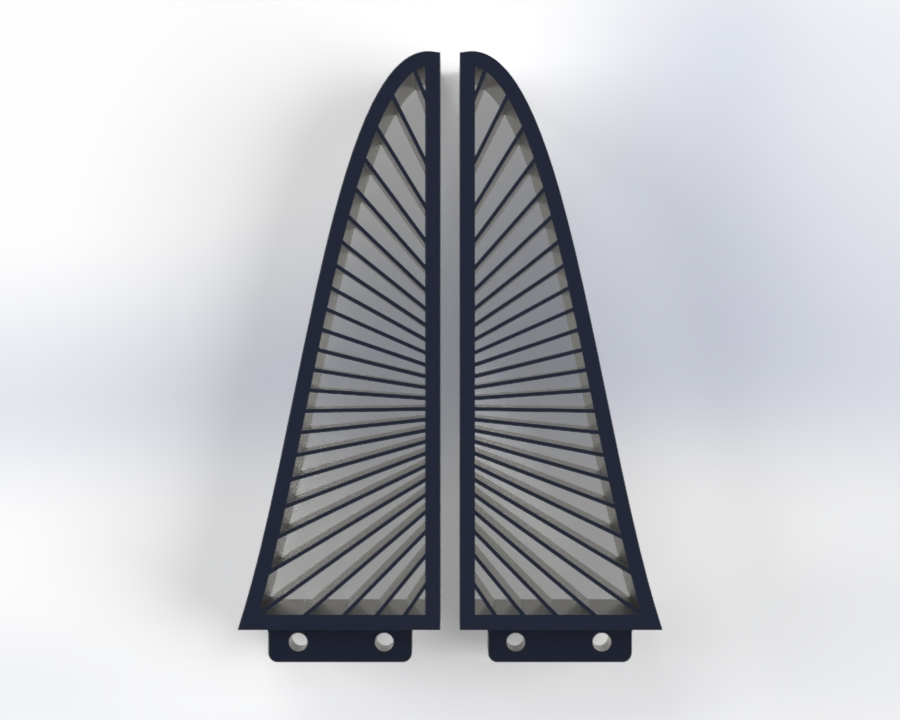 CAD model of custom shark-tooth gripper jaw